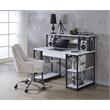 ACME Amiel Wooden 1-Drawer Writing Desk with Small Hutch in White and Black