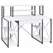 ACME Amiel Wooden 1-Drawer Writing Desk with Small Hutch in White and Black