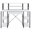 ACME Amiel Wooden 1-Drawer Writing Desk with Small Hutch in White and Black