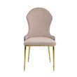ACME Caolan Side Chair Set of 2 in Tan and Lavender Fabric and Gold