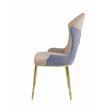 ACME Caolan Side Chair Set of 2 in Tan and Lavender Fabric and Gold