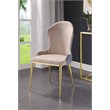 ACME Caolan Side Chair Set of 2 in Tan and Lavender Fabric and Gold