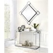 ACME Asbury Mirrored Top Metal Frame Console Table in Mirrored and Chrome