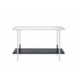 ACME Angwin Metal Frame Console Table in Mirrored and Faux Marble and Chrome