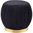 ACME Zinnia Ottoman in Black Velvet & Gold