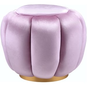 ACME Heiress Heiress Velvet Upholstered Ottoman in Bubblegum Pink