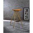 ACME Dragea Faux Leather  Armless Bar Stool in Whiskey and Gold (Set of 2)