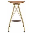 ACME Dragea Faux Leather  Armless Bar Stool in Whiskey and Gold (Set of 2)