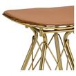 ACME Dragea Faux Leather  Armless Bar Stool in Whiskey and Gold (Set of 2)