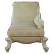 ACME Picardy Resin  Chaise with Nailhead Trim in Antique Pearl and Beige