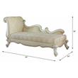 ACME Picardy Resin  Chaise with Nailhead Trim in Antique Pearl and Beige
