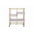 ACME Vorrik Serving Cart in Gold & White-Washed