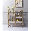 ACME Vorrik Serving Cart in Gold & White-Washed