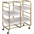 ACME Vorrik Serving Cart in Gold & White-Washed