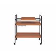 ACME Oaken Serving Cart with 3 Wooden Adjustable Shelves in Honey Oak and Black