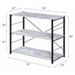 ACME Tesadea 3 Wooden Shelves Rectangular Bookshelf in Antique White and Black