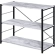 ACME Tesadea 3 Wooden Shelves Rectangular Bookshelf in Antique White and Black