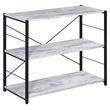 ACME Tesadea 3 Wooden Shelves Rectangular Bookshelf in Antique White and Black