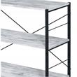 ACME Tesadea 3 Wooden Shelves Rectangular Bookshelf in Antique White and Black