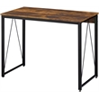 ACME Zaidin Wooden Rectangle Top Writing Desk in Weathered Oak and Black