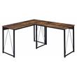 ACME Zaidin Wooden Rectangle Top Writing Desk in Weathered Oak and Black