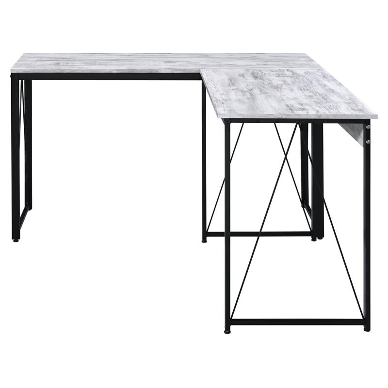 ACME Zaidin Wooden Rectangle Top Writing Desk in Antique White and Black