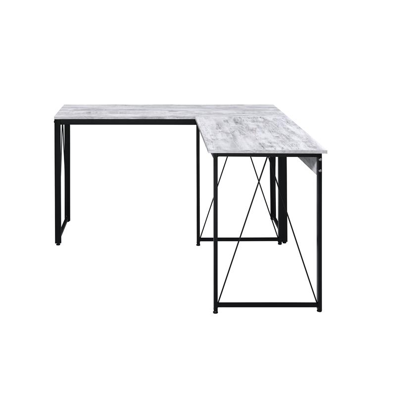 Weathered White and Black Acme Furniture Zaidin Writing Desk 