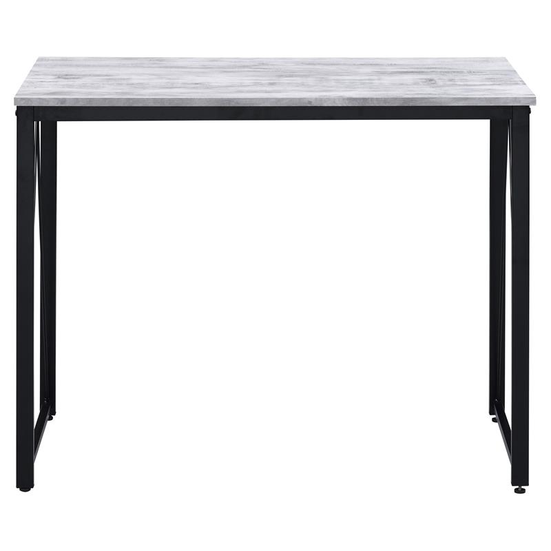 ACME Zaidin Wooden Rectangle Top Writing Desk in Antique White and Black