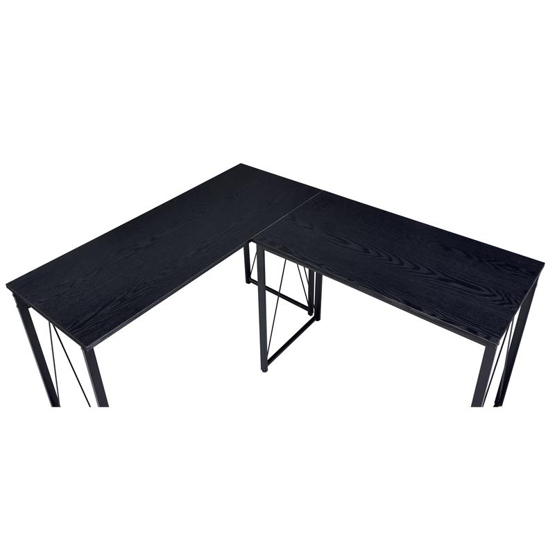ACME Zaidin Wooden Rectangle Top Writing Desk with Metal Sled Base in Black
