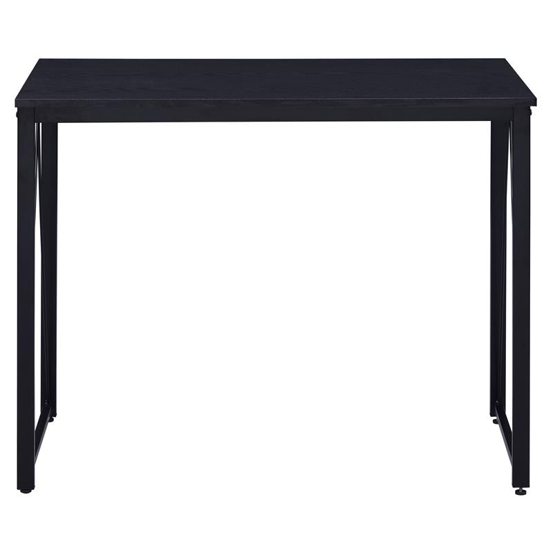 ACME Zaidin Wooden Rectangle Top Writing Desk with Metal Sled Base in Black