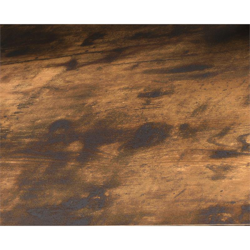 ACME Nypho Wooden Writing Desk with 2 Shelves in Weathered Oak and Black