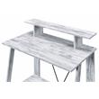 ACME Nypho Wooden 2 Shelves Writing Desk in Antique White and Black