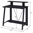 ACME Nypho Wooden 2 Shelves Writing Desk with Metal Frame in Black