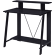 ACME Nypho Wooden 2 Shelves Writing Desk with Metal Frame in Black