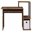 ACME Lyphre Wooden Top Computer Desk in Weathered Oak and Black