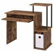 ACME Lyphre Wooden Top Computer Desk in Weathered Oak and Black