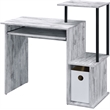 ACME Lyphre Wooden Top Computer Desk in Antique White and Black