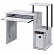 ACME Lyphre Wooden Top Computer Desk in Antique White and Black