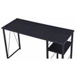 ACME Vadna Wooden Top 2-Shelf Writing Desk with Open Metal Base in Black