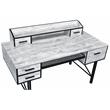 ACME Safea Wooden Storage Computer Desk in Antique White and Black