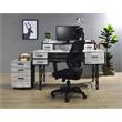 ACME Safea Wooden Storage Computer Desk in Antique White and Black