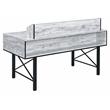 ACME Safea Wooden Storage Computer Desk in Antique White and Black
