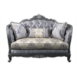 ACME Ariadne Fabric Tufted Loveseat with 3 Pillows in Platinum Gray