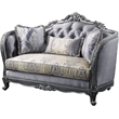 ACME Ariadne Fabric Tufted Loveseat with 3 Pillows in Platinum Gray
