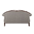 ACME Miyeon Loveseat with 3 Pillows in Gray Fabric and Cherry