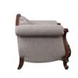 ACME Miyeon Fabric Button Tufted Chair with 1 Pillow in Gray and Cherry