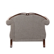 ACME Miyeon Fabric Button Tufted Chair with 1 Pillow in Gray and Cherry
