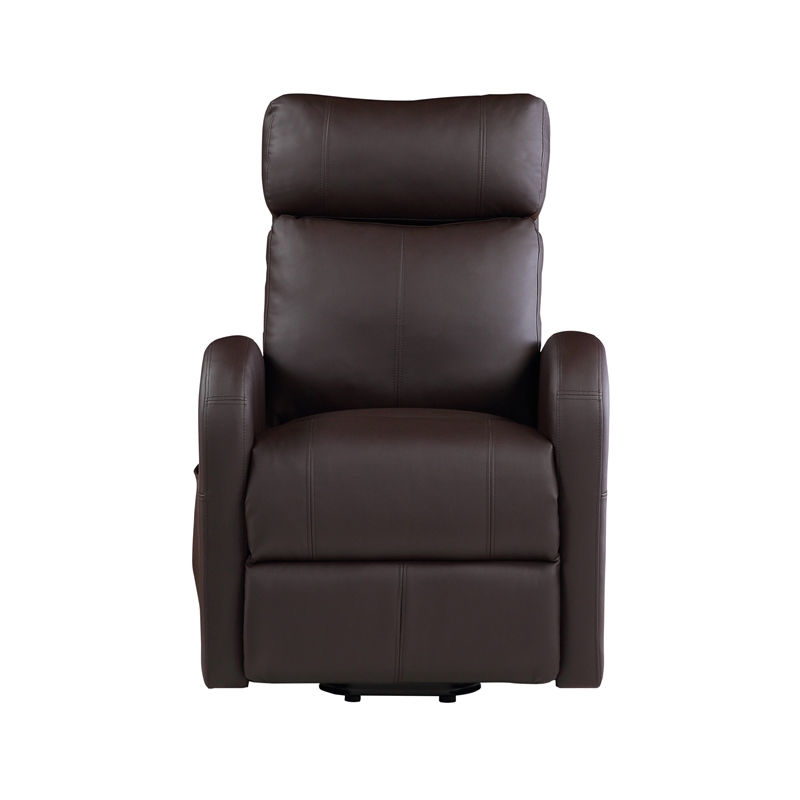 ACME Ricardo Faux Leather Upholstered Recliner with Power Lift in Brown