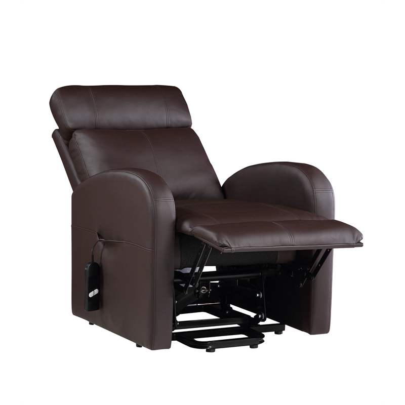 ACME Ricardo Faux Leather Upholstered Recliner with Power Lift in Brown