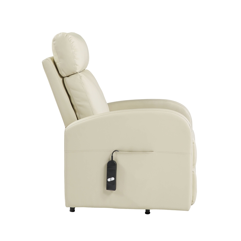 ACME Ricardo Faux Leather Upholstered Recliner with Power Lift in Beige